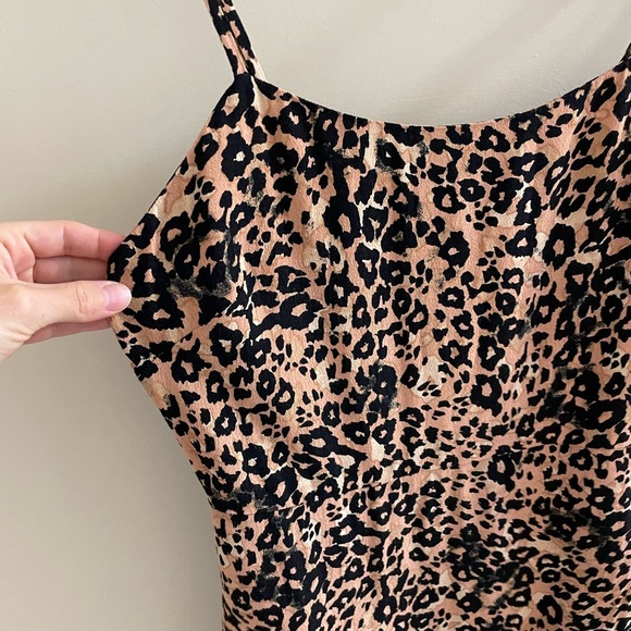 Aritzia Wilfred Isabelle Mini Dress Almond/Black Animal Print Size 2 - Picture 9 of 9